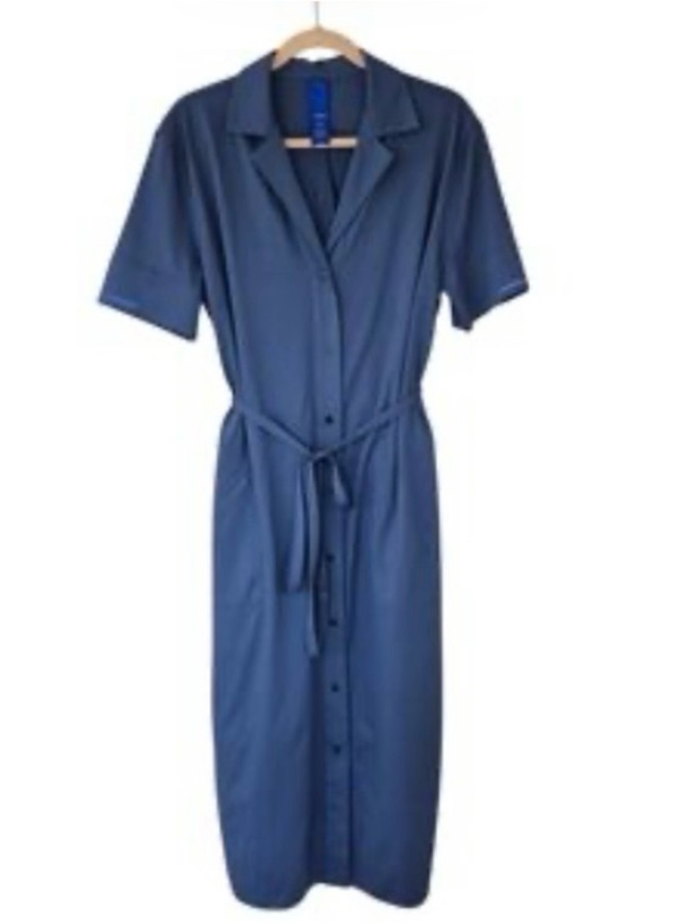Kit and Ace Slate Blue Button-Front Midi Shirt Dress - Picture 2 of 2